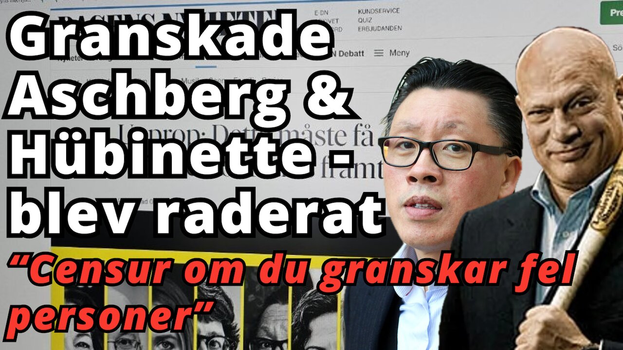 Censurattack efter granskning av Robert Aschberg & Tobias Hübinette