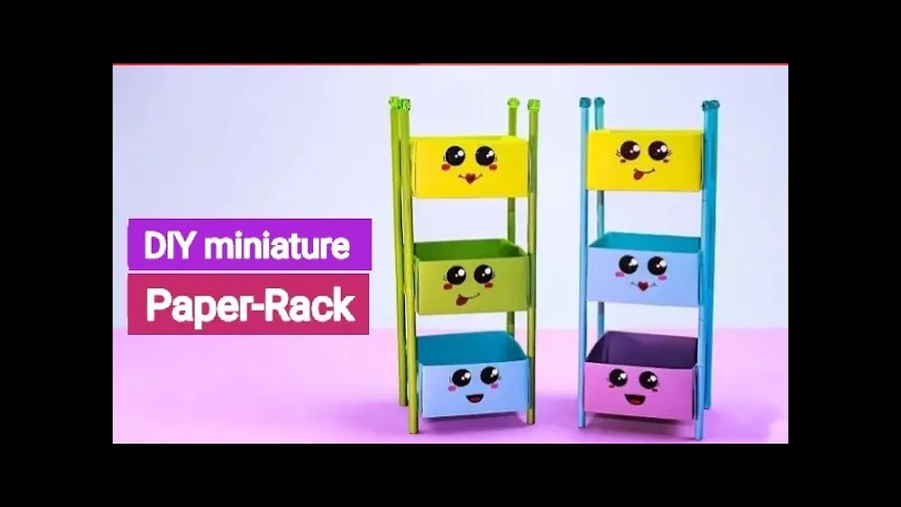 Paper crafts for school /DIY miniature Paper Rack / Easy Origami Bear Box DIY / Paper Craft