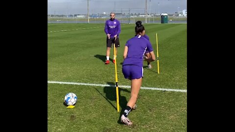 Reaction and training skills with women's pro players.