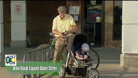 Prank - Bike rack equals Baby Sitter