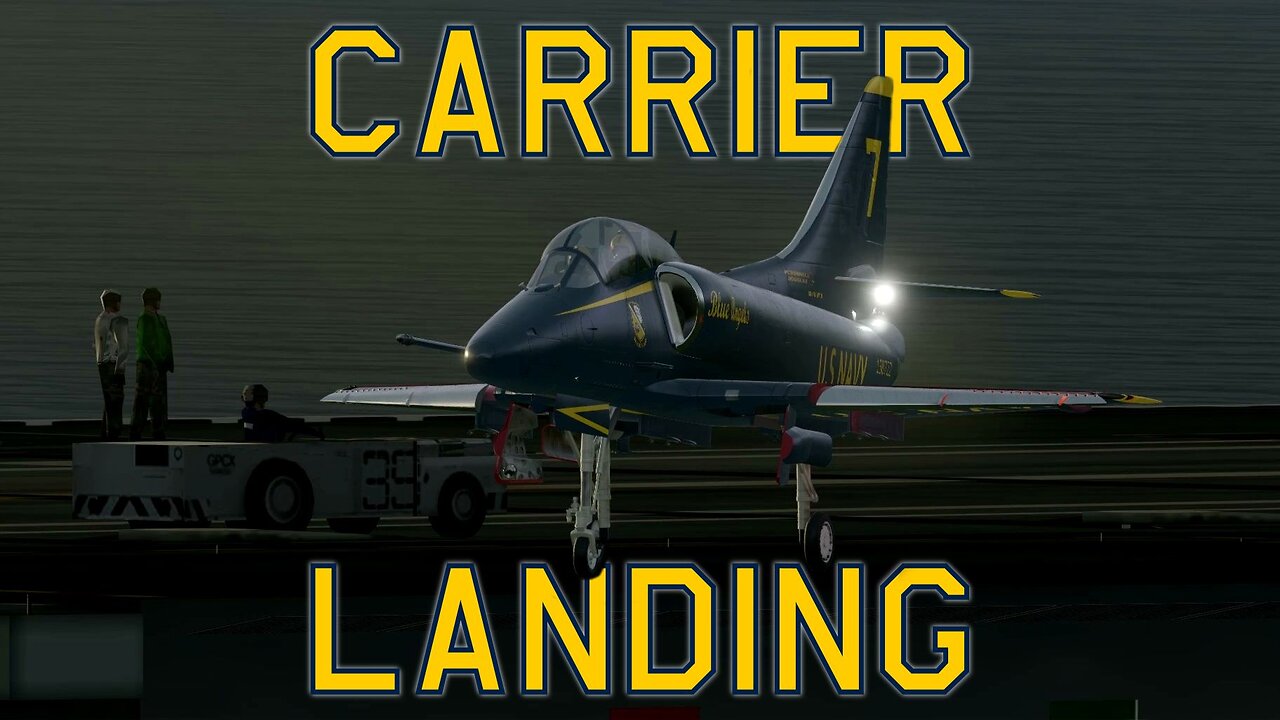 Blue Angel A-4 landing on a carrier