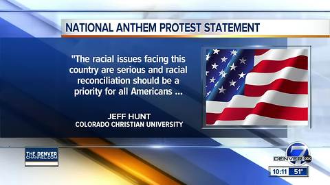 Colorado Christian University won't let athletes kneel for national anthem