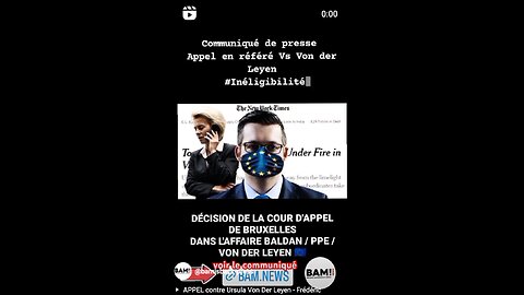 DÉCISION DE LA COUR D'APPEL DE BRUXELLES DANS L'AFFAIRE BALDAN/PPE / VON DER LEYEN