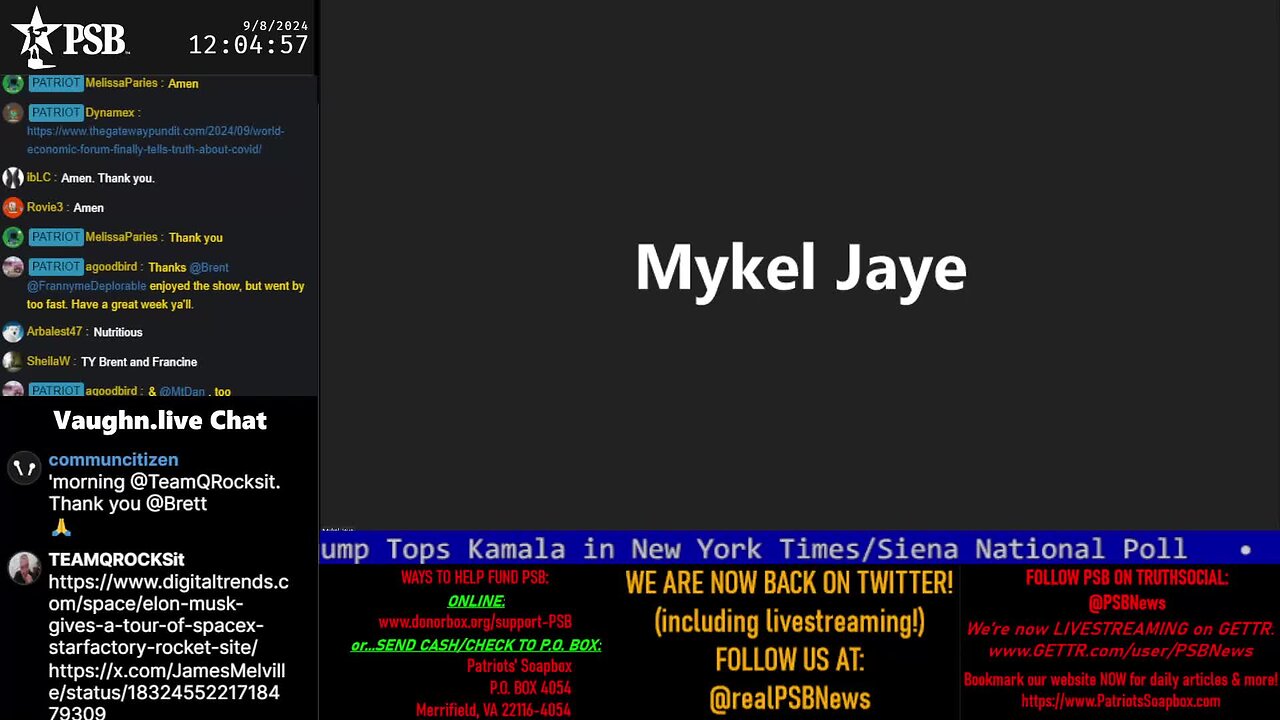 2024-09-08 12:00 EDT - Mykle covering: