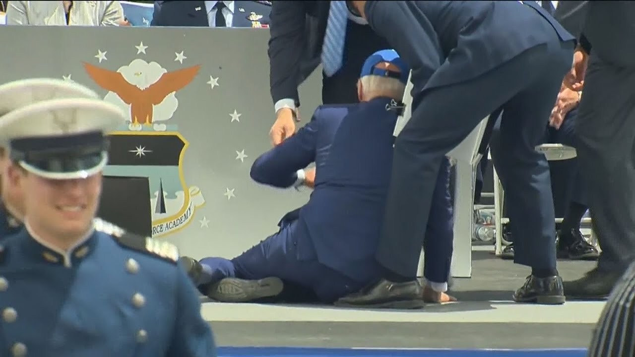 President Joe Biden falls down at Air Force academy graduation: full video