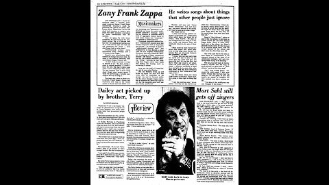 Frank Zappa Mentions/Quotes Mort Sahl in 1990 Interview