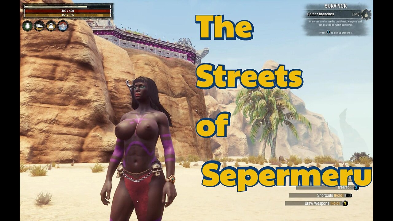 Conan Exiles, the Streets of Sepermeru, Bouncing, Busty, Boobs, Breast Expansion