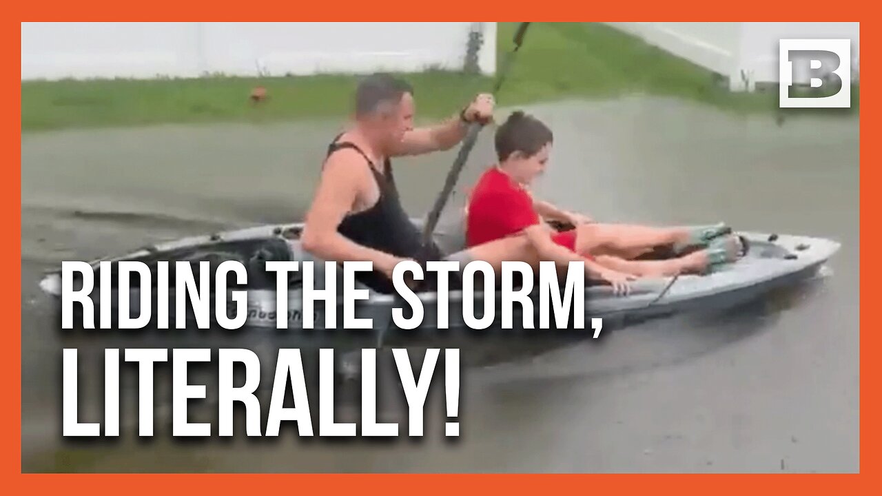 Navigating Debby: Father and Son Turn Flooded Yard Into a Canoe Adventure