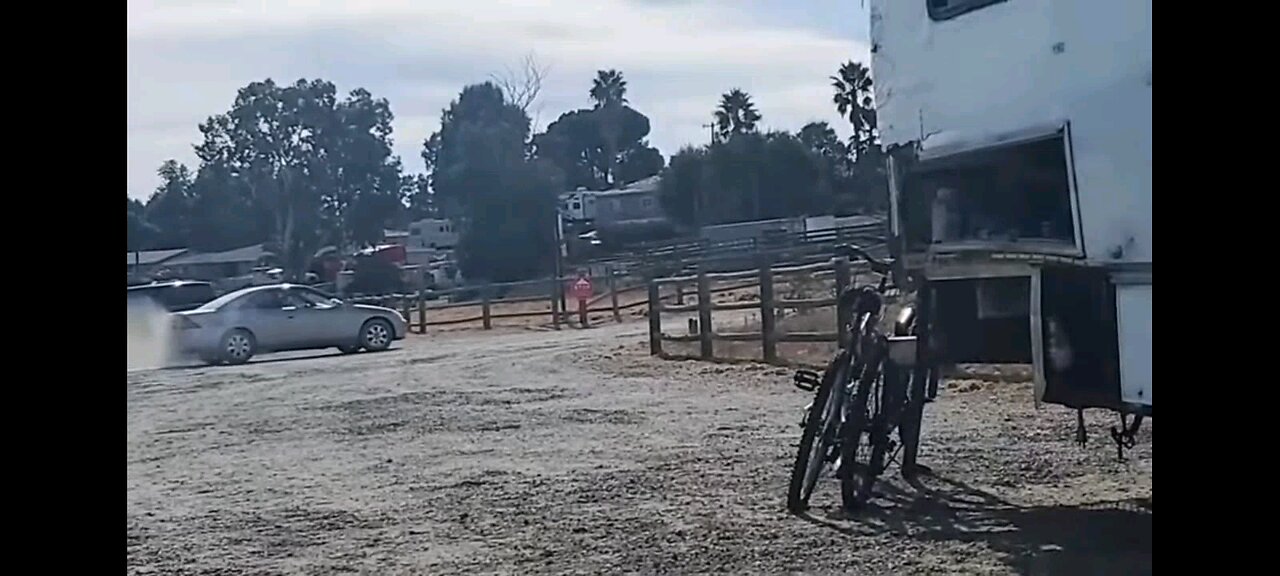 Idiot does donuts in the parking lot