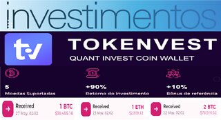 TOKENVEST - $10 mínimo investimento | 1 dia/30% á 60 dias/90% | 5 CryptoMoedas Suportado com Rôbo