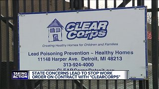 State concerns over lead lead to stop work order on contract with ClearCorps