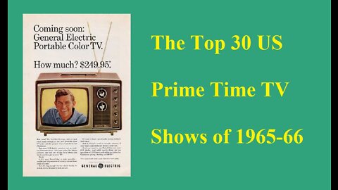 The Top 30 US Prime Time TV Shows of 1965-66