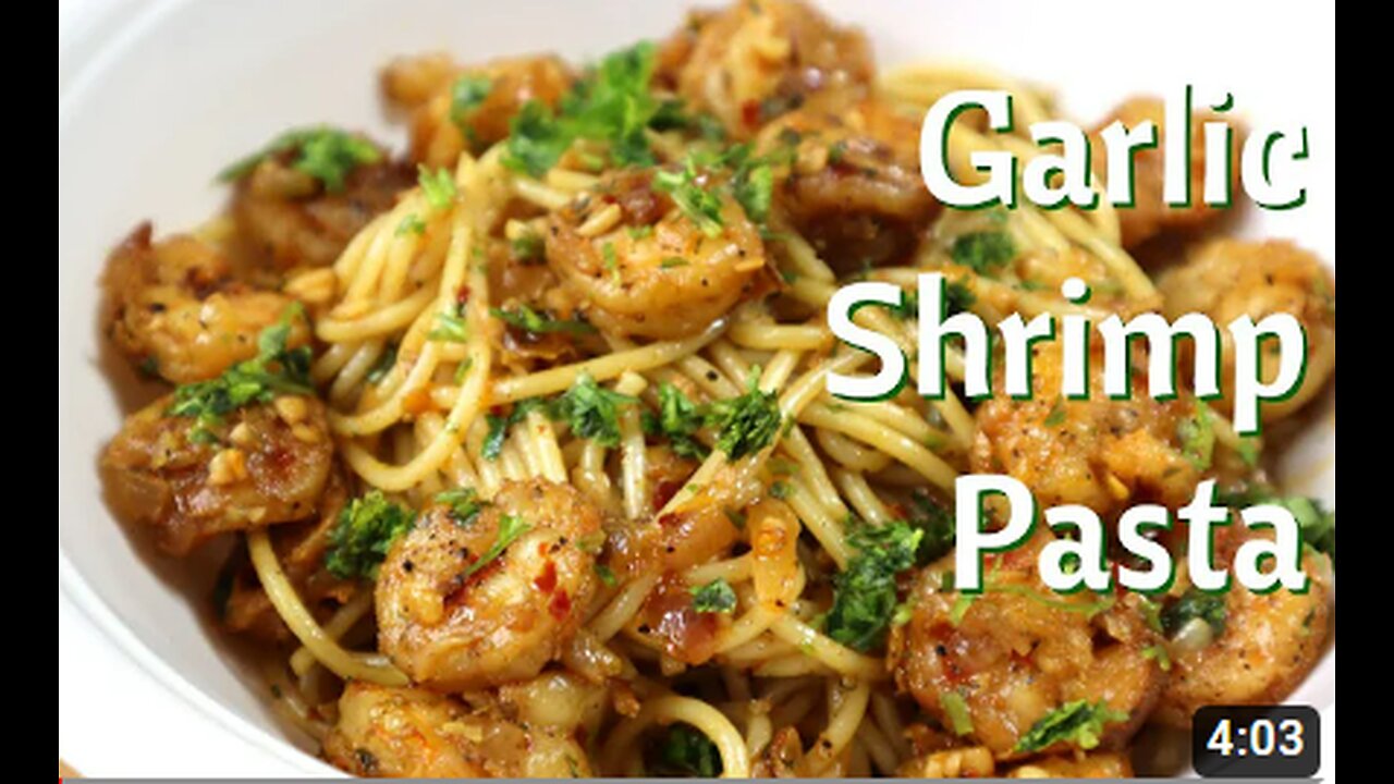 Spicy Butter Garlic Shrimp Pasta Recipe | Prawn Pasta