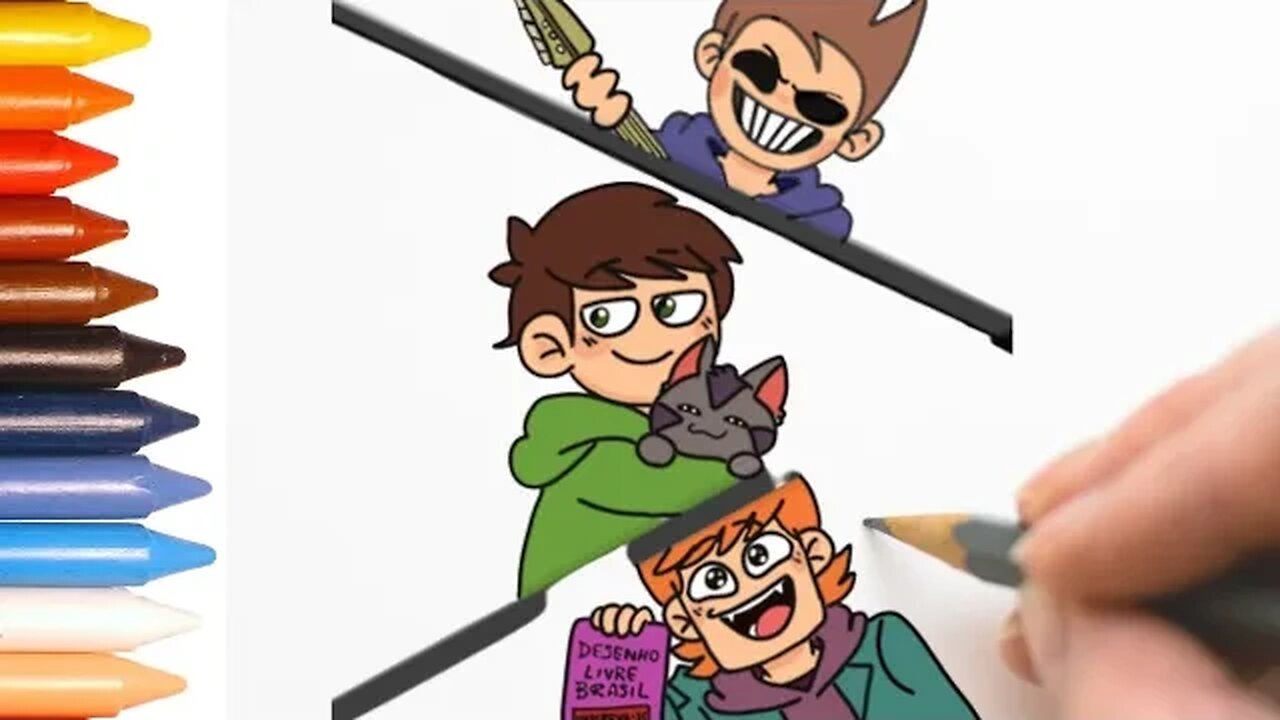 COMO DESENHAR TOM, EDD E MATT - MOSAICO- FÁCIL DE FAZER #eddsworld #desenholivre