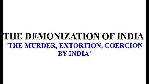 DEMONIZATION OF INDIA