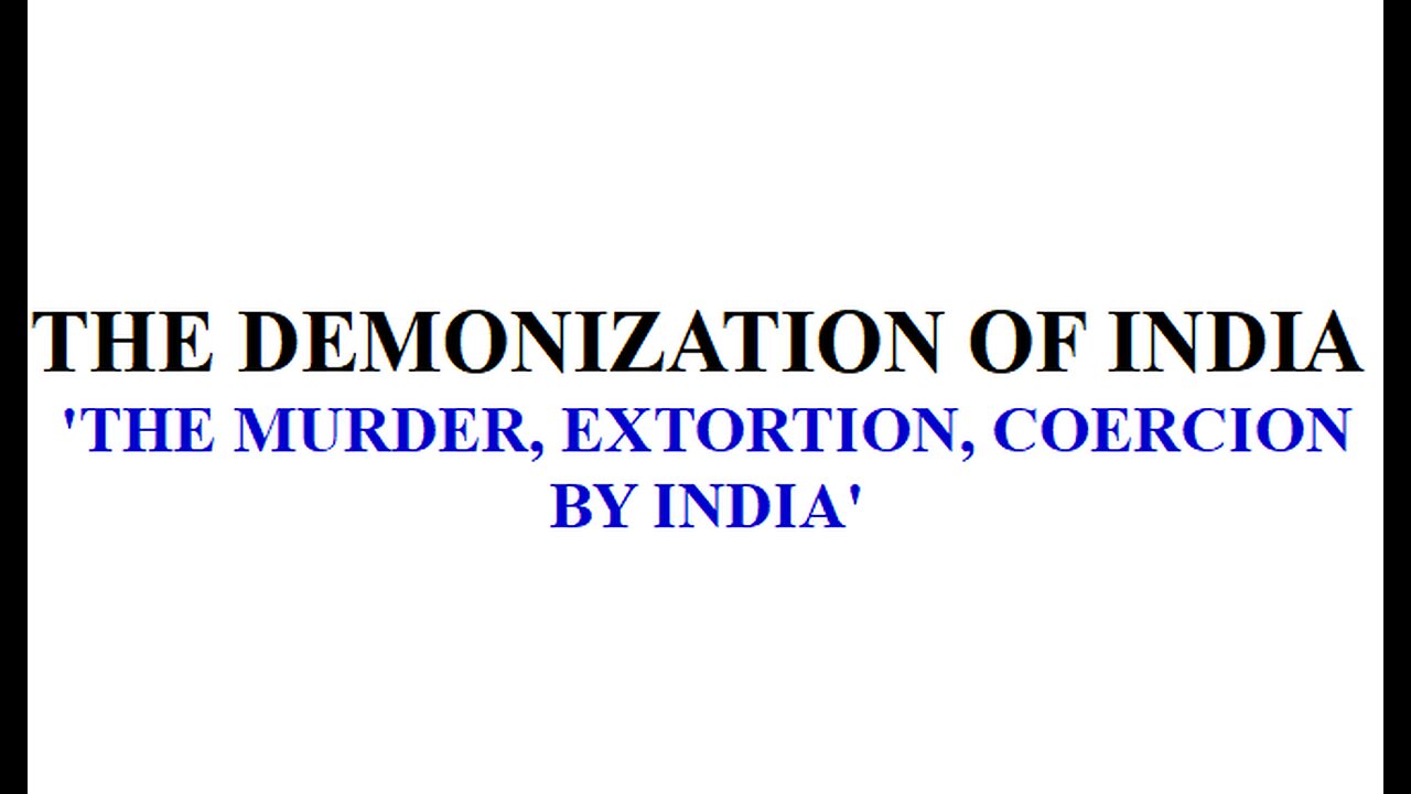 DEMONIZATION OF INDIA