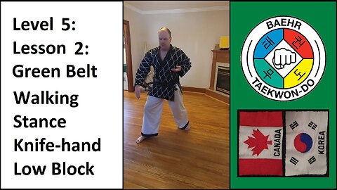 Baehr Taekwondo: 05-02: Green Belt: Walking Stance - Knife-hand Low Block