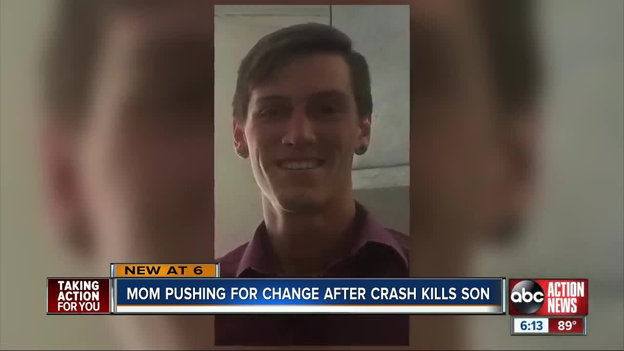 Polk County mom pushing for state road, FL House changes after son dies in crash