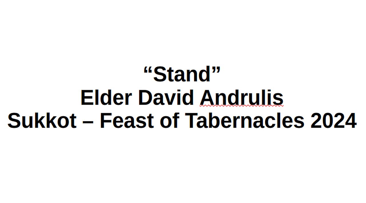 Stand by Elder David Andrulis