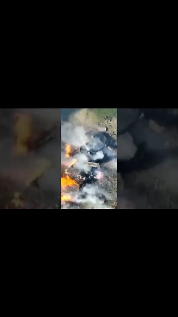 A Russian TANK was obliterated by a precise Ukrainian drone.