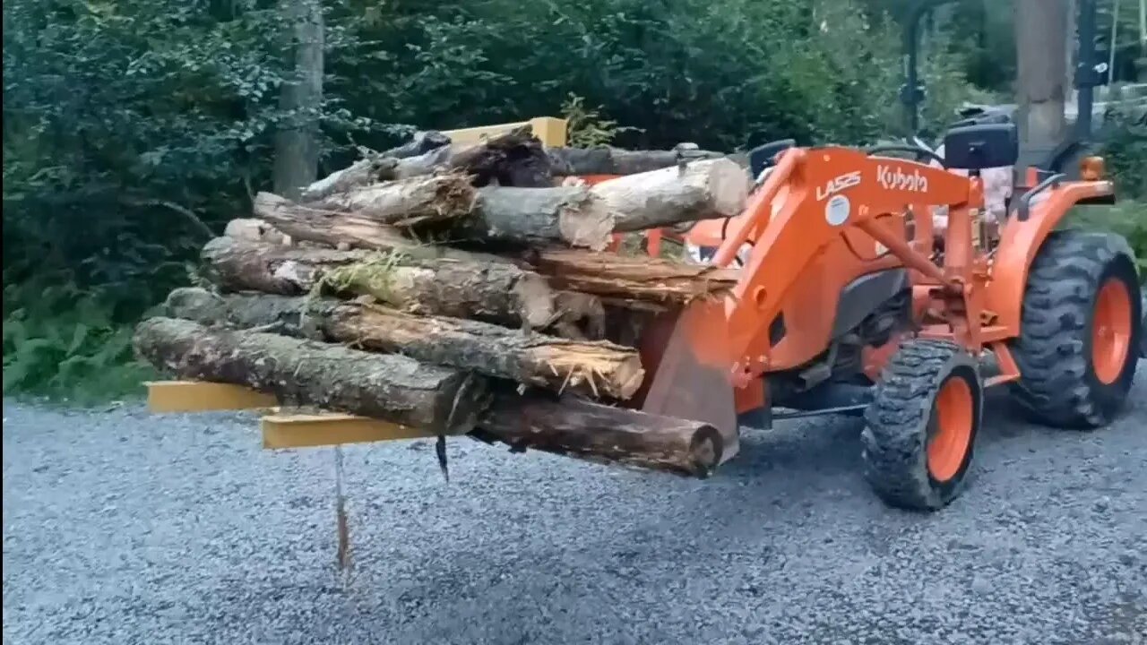 Carry All as Bucket Forks on Compact Tractor