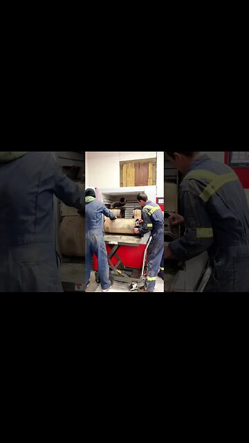 how we remove the giant Detroit one box from our oven after cleaning! #detroit #onebox #dpf