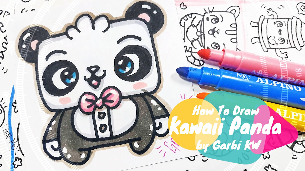 how to Draw Kawaii Panda - Handmade Drawings by Garbi KW