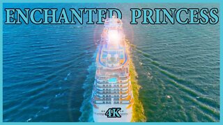 Enchanted Princess Departs NYC | 3 Drone Collab | 4K