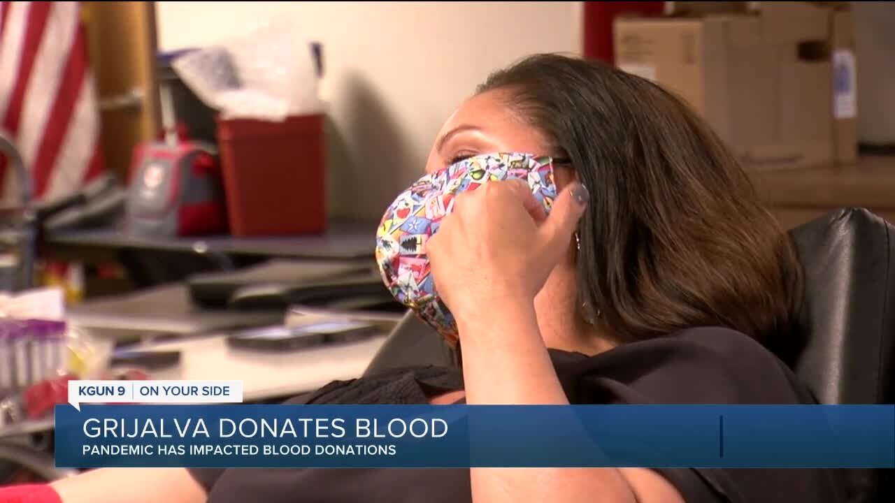 Supervisor Adelita Grijalva donates blood