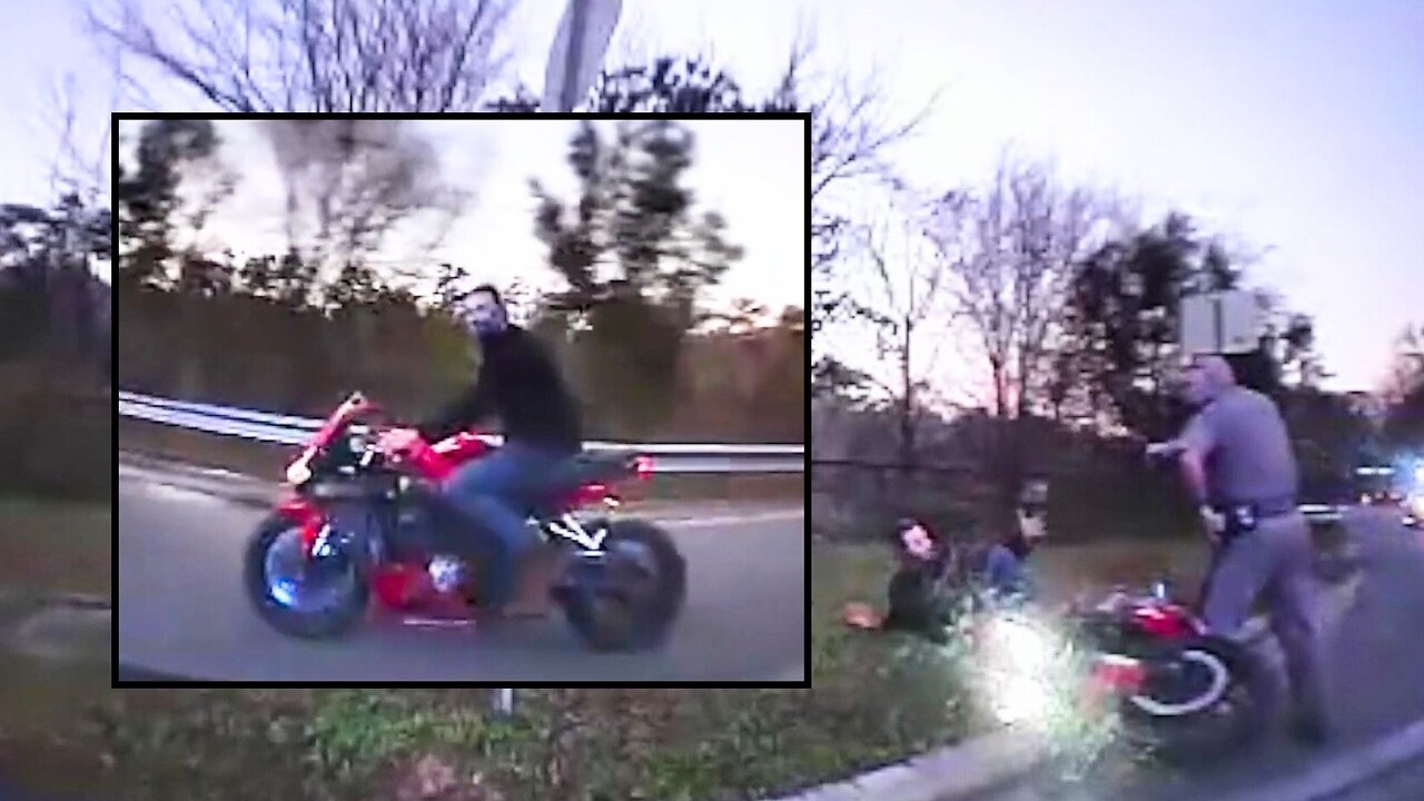 BODYCAM: Things Go WRONG After Biker Tries to Evade State Trooper