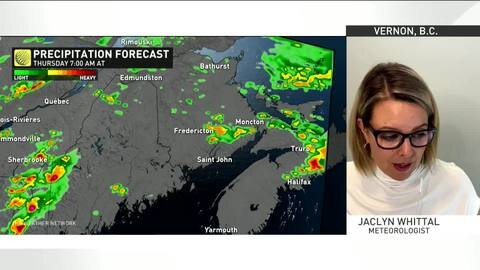 Second round of storms target Atlantic Canada in the evening