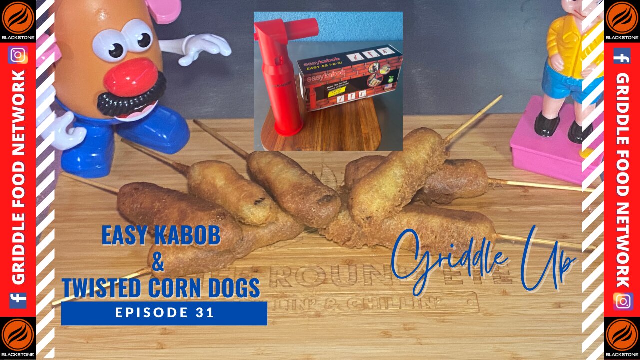 Easy Kabob Maker | Twisted Corn Dogs | How to make Corn Dogs on the Blackstone Griddle