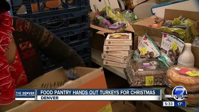 Denver food pantry hands out turkeys and food to families in need