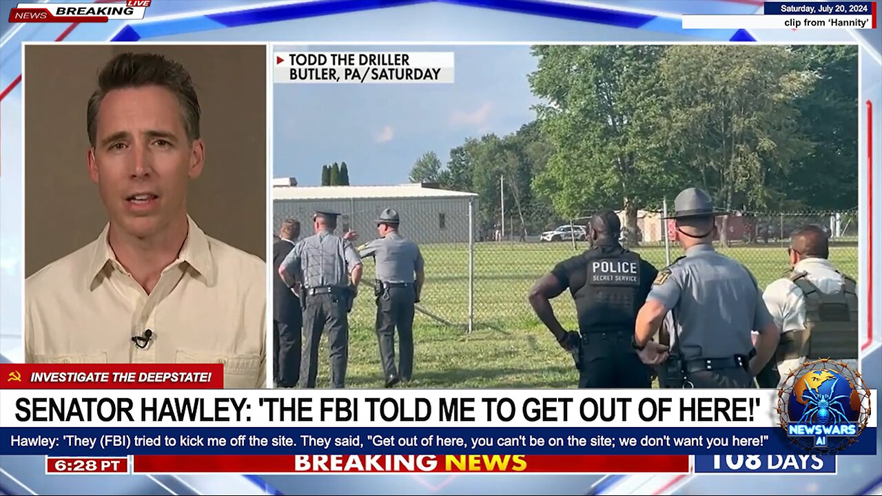 SENATOR HAWLEY: 'THE FBI TOLD ME TO GET OUT OF HERE!' (CRIME SCENE IN BUTLER, PA)