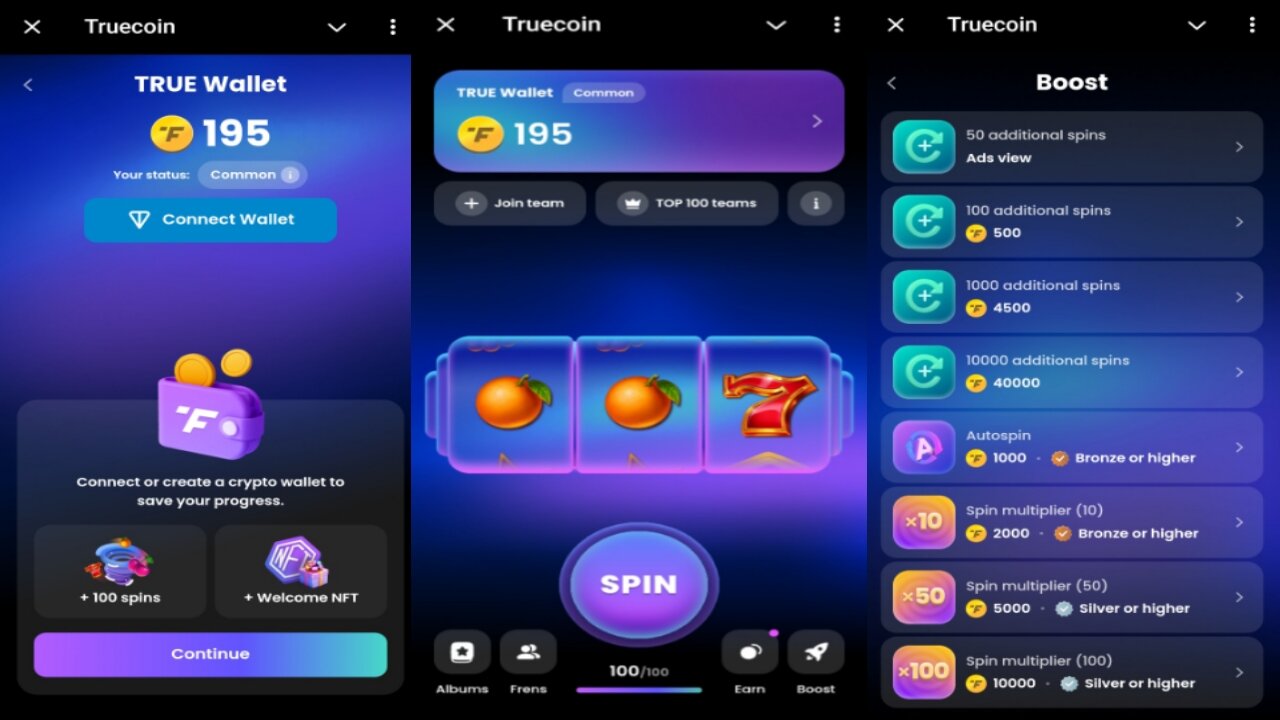 Truecoin | Spin2Earn Spin The Reels To Farm Coins | New Telegram Airdrop Mining Bot