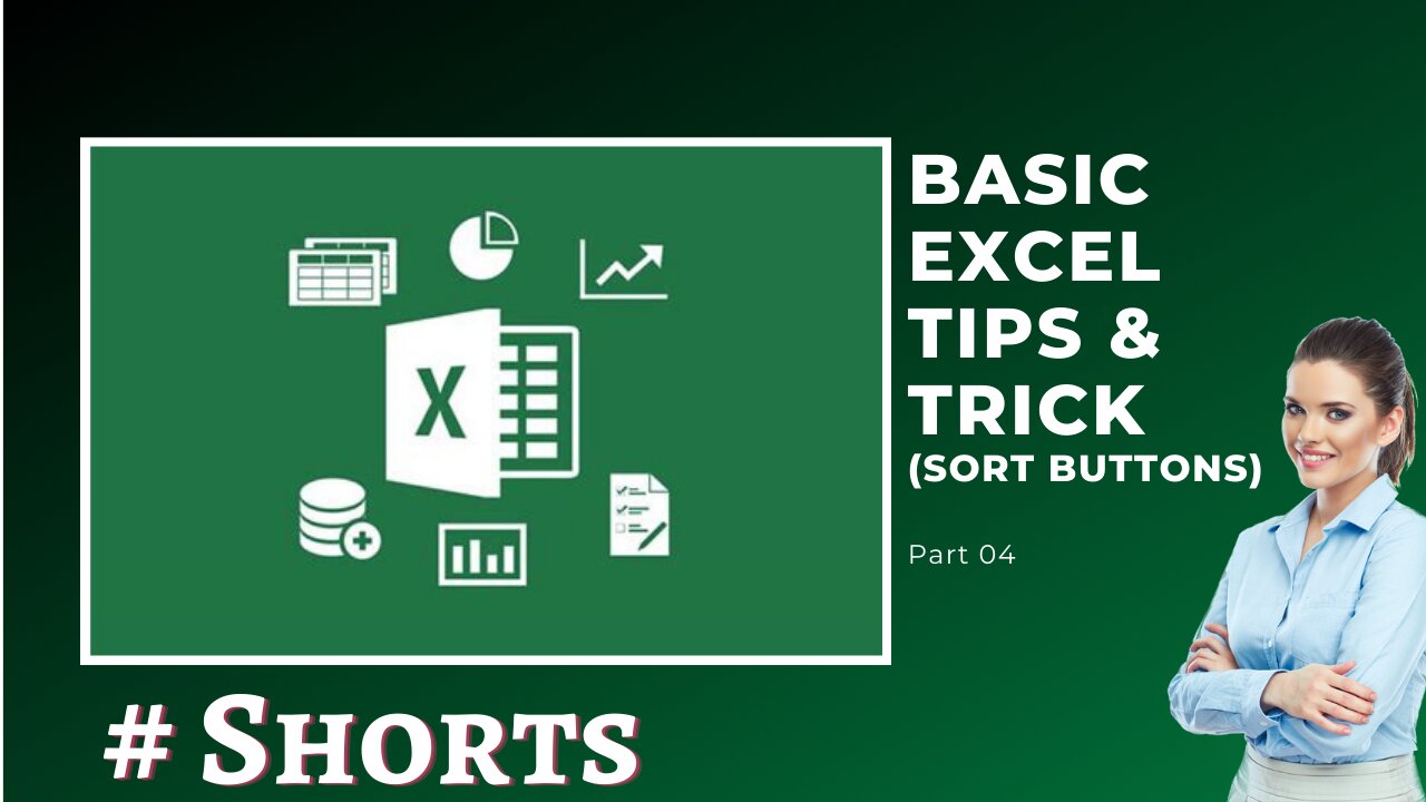 Basic Excel Tips Trick (Sort Buttons) Part 4 #Excel #Learn