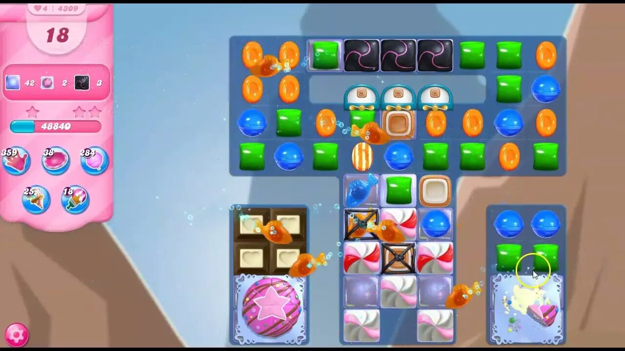 Candy Crush Level 4309 Talkthrough, 26 Moves 0 Boosters