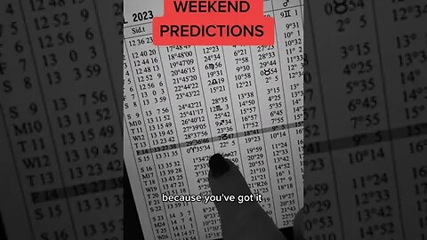 WEEKEND PREDICTIONS APRIL 14 2023