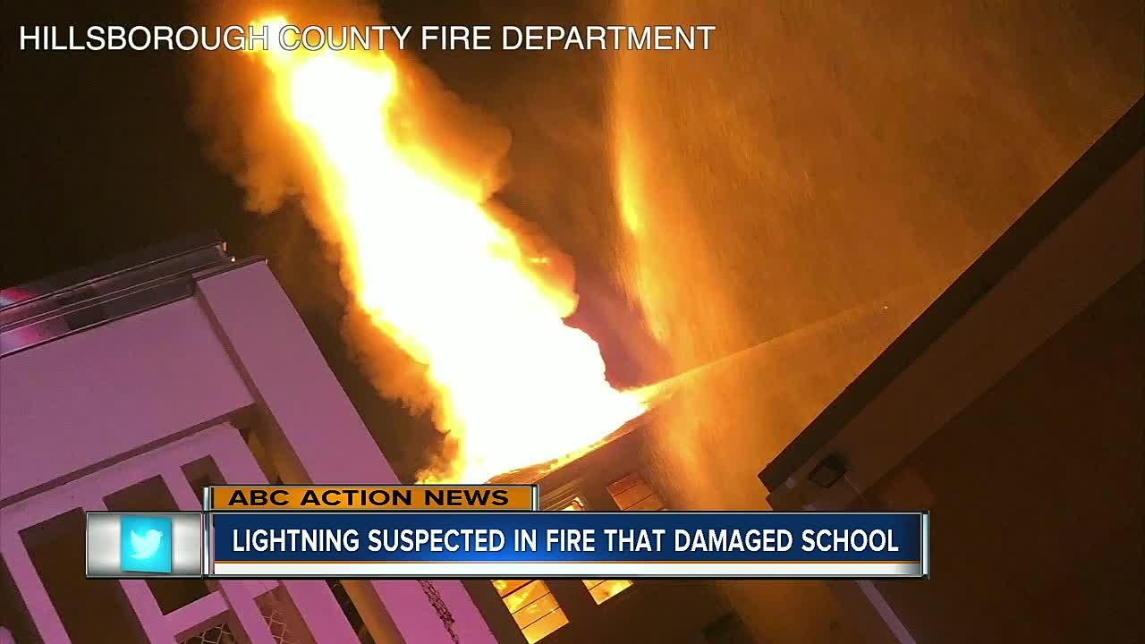 Lightning strike causes fire at Brandon middle school, officials say