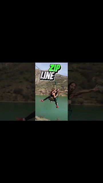 world dangerous zip line - girls ride on zip line - #travel #zipline #shortsvideo