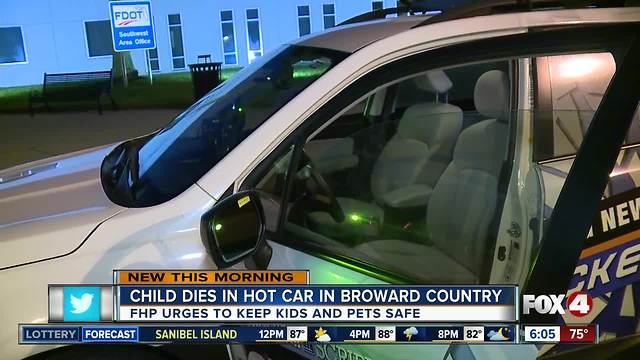 Child dies of heat stroke after being left inside car in Broward County