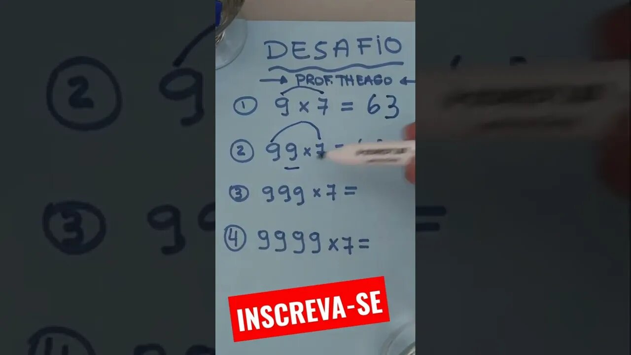 ( PEGA A VISÃO ) BIZU NA MULTIPLICAÇÃO POR 9 in #shorts by #proftheago