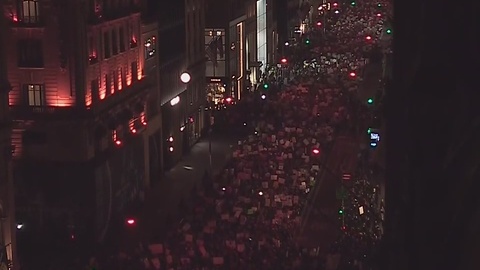 Protesters gather outside Trump Tower Saturday