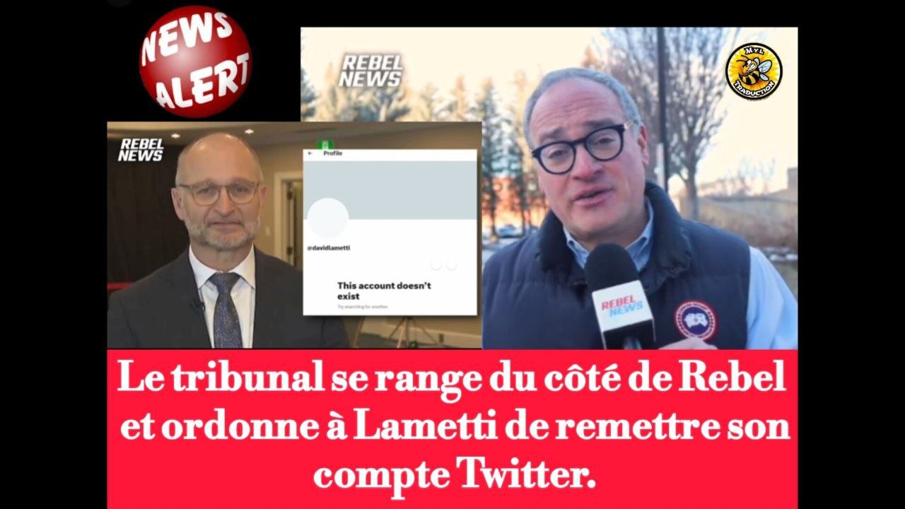 Le tribunal se range du côté de Rebel et ordonne à Lametti de remettre son compte Twitter.