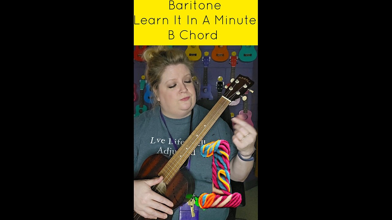 Learn It In A Minute: Baritone ukulele B chord #ukulele #uke #learnukulele #baritone