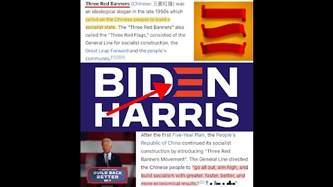 Psychic Focus on 3 Red Bars on Biden Logo