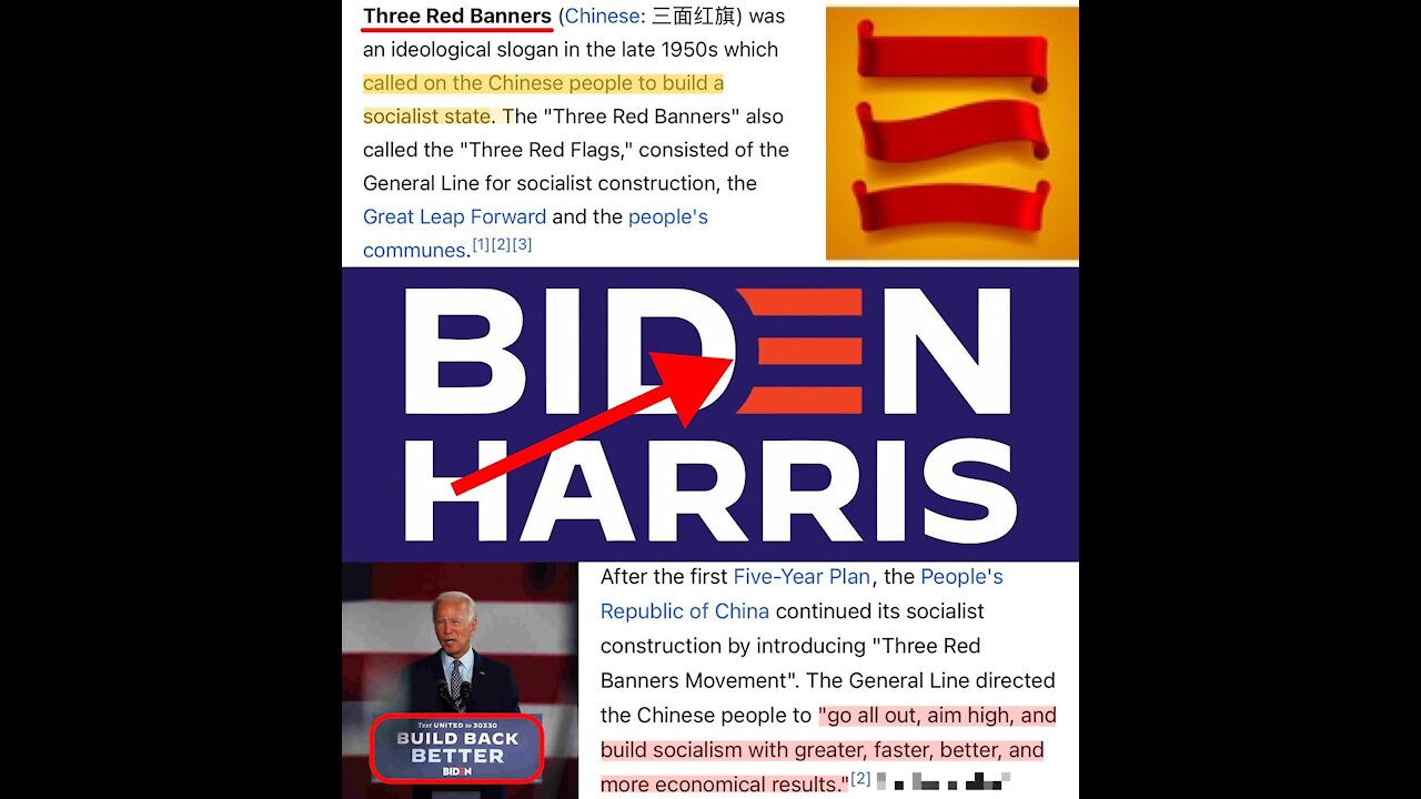 Psychic Focus on 3 Red Bars on Biden Logo