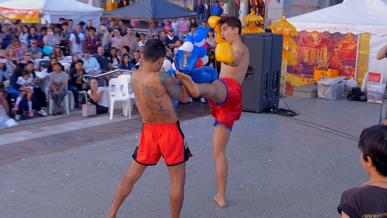 Muay Thai Fight Demo at Songkran Festival in Perth Australia