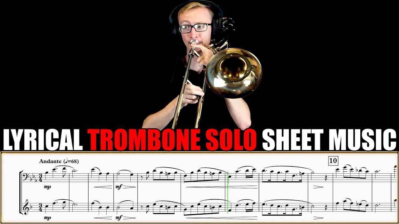 TROMBONE SOLO "Bist Du Bei Mir (If You Are With Me)" by G.H.Stolzel. Sheet Music Play Along!