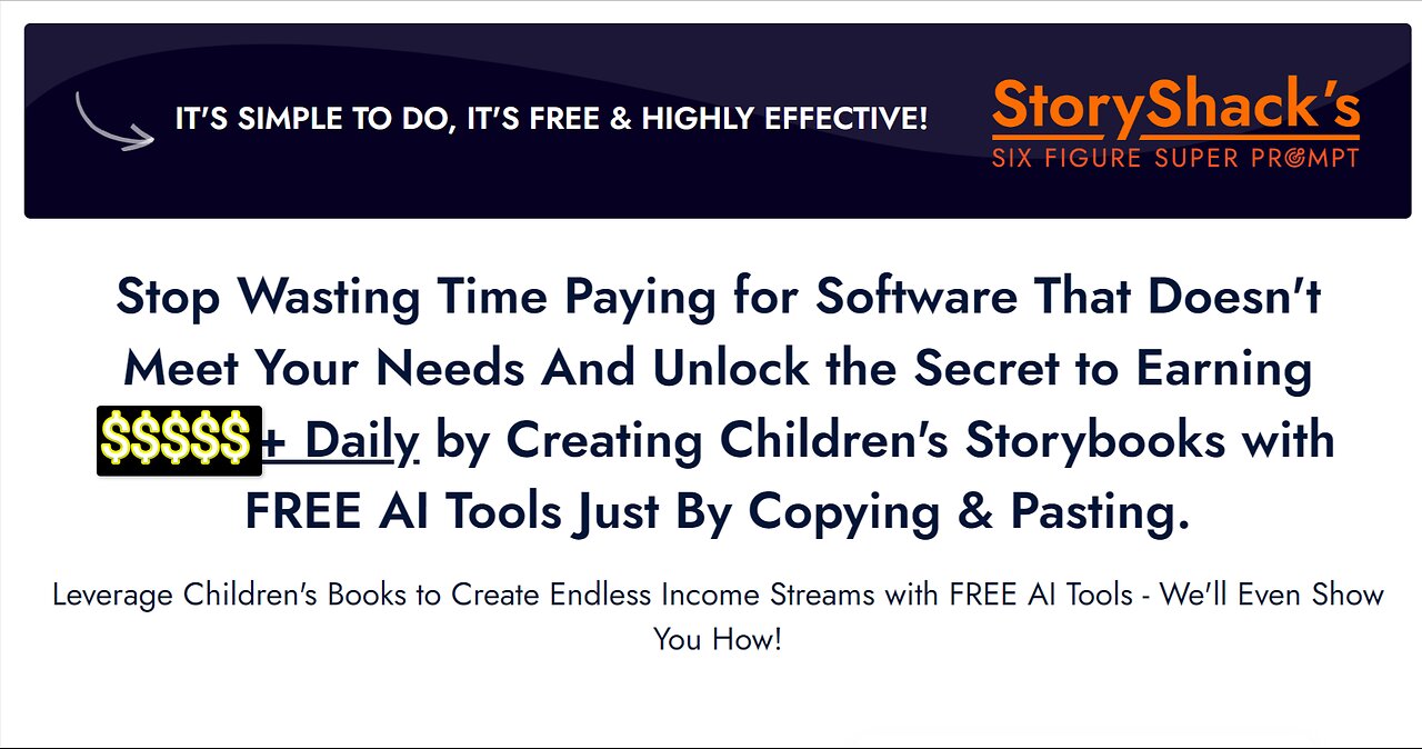 StoryShacks Six Figure Super Prompt: Make Money by creating Kid's storybooks using free AI Tools